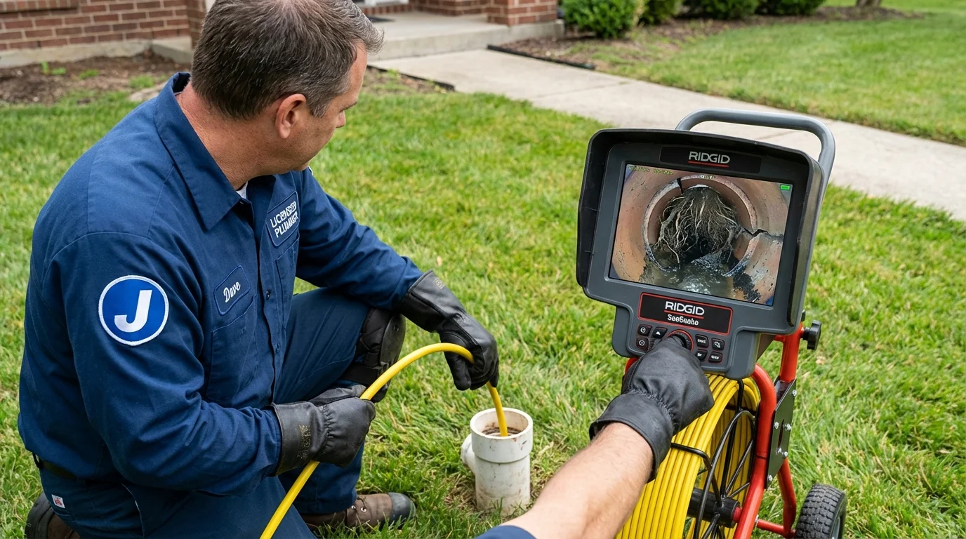 Sewer camera inspection being performed by Johns Plumbing LLC in Winlock