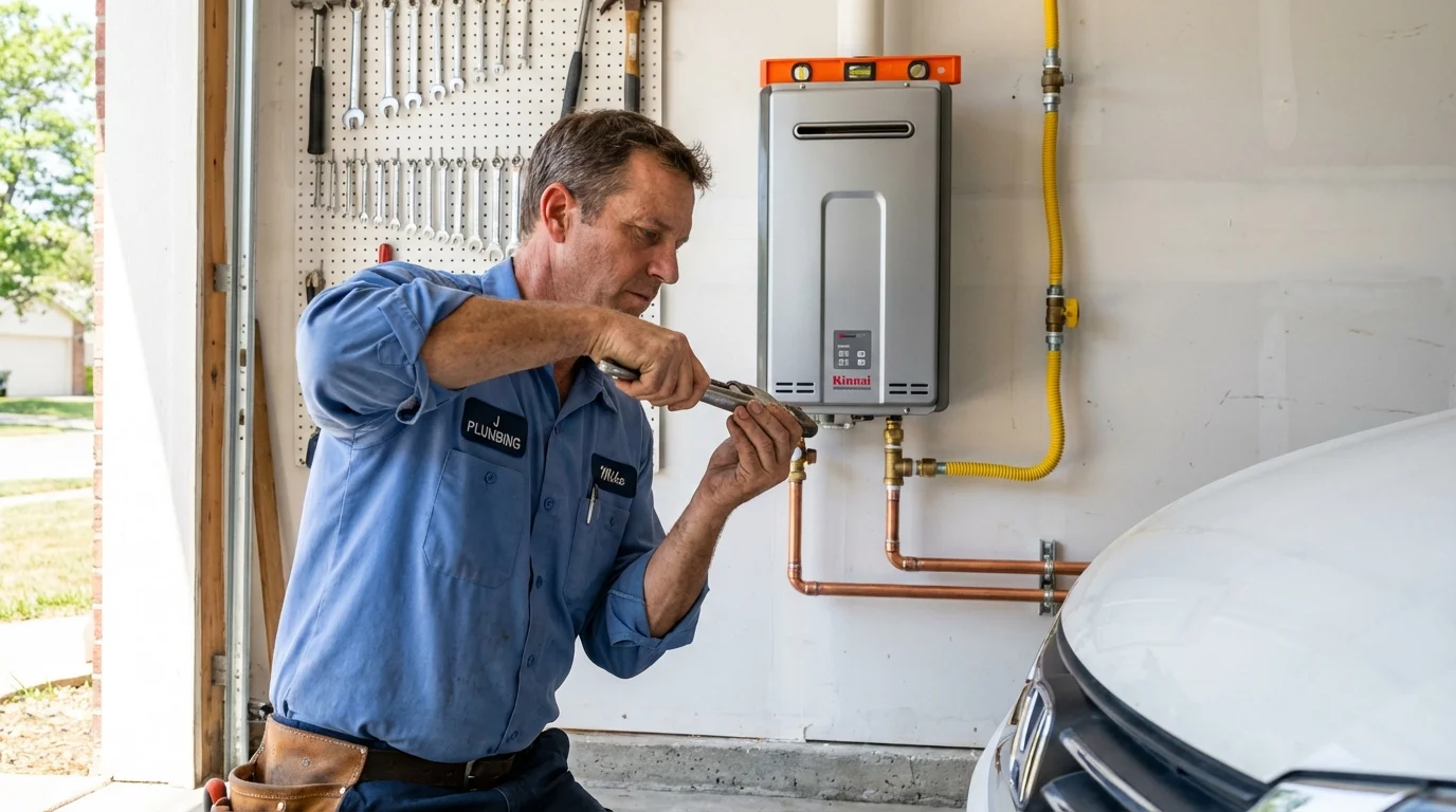 Tankless water heater installation by a Johns Plumbing LLC plumber in Winlock